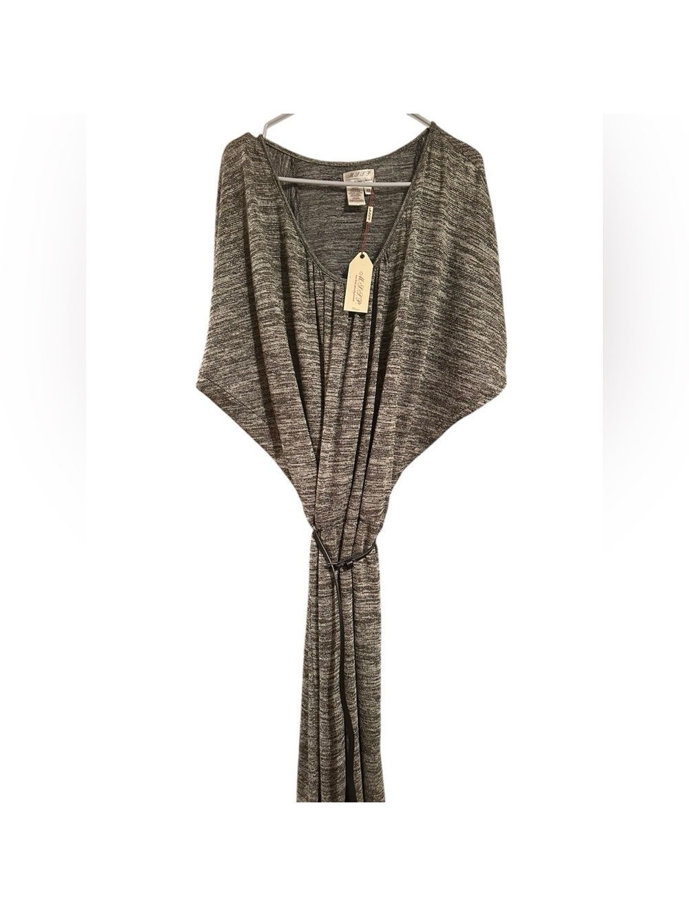 Max Studio speciality Women Gray Casual belted sweater Dress XXL NWT